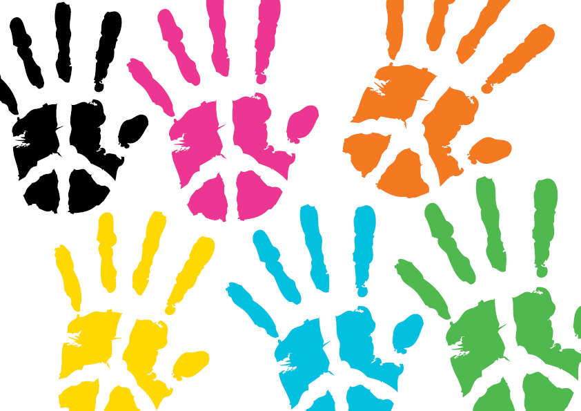Das Logo besteht aus einer Hand mit integriertem Peace-Symbol.