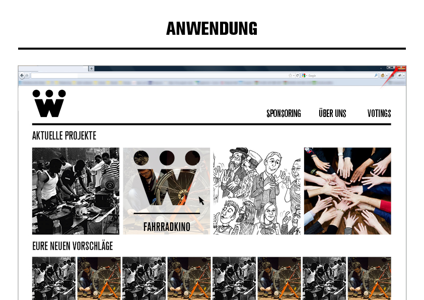 Gestaltung des Internetauftritts.